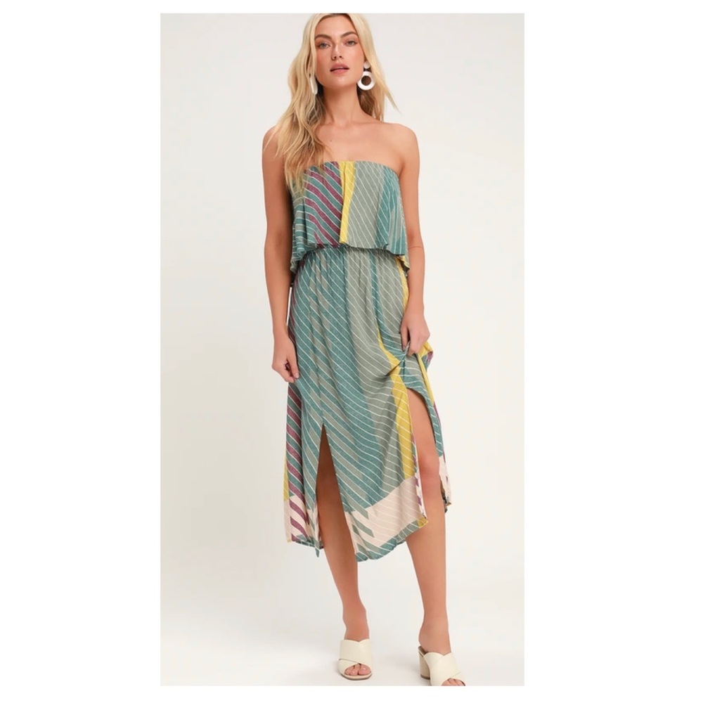 NWT O’Neill Koi Striped Strapless Dress